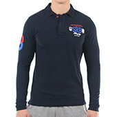 Navy blue polo shirt with long sleeves Rugby Serbia