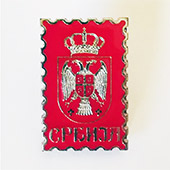 Magnet with a clip Serbian emblem - red
