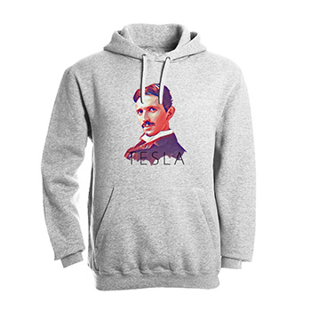 Gray sweater with hoodie Tesla