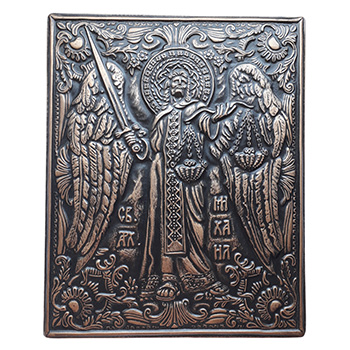 Icon relief of the Holy Archangel Michael - ancient gold patina