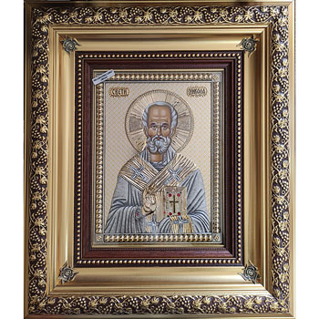 Ikona Sv. Nikola - sa ikonopisanim licem 40x46 cm