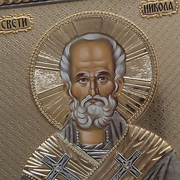 Ikona Sv. Nikola - sa ikonopisanim licem 40x46 cm-1