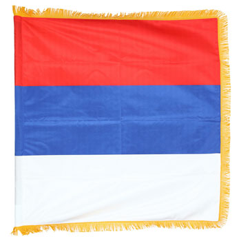 Сатенска народна застава Србија 100 x 100 цм - дупла са ресама