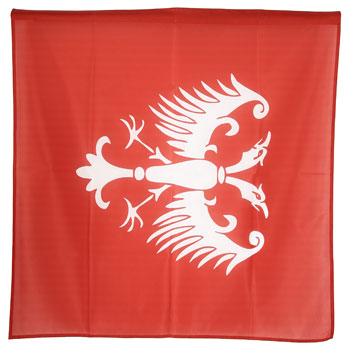 Црвена мрежаста застава Грб Немањића 100 цм x 100 цм-1