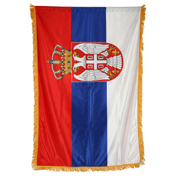 Сатенска застава Србије 150 цм x 100 цм - дупла се ресама-1