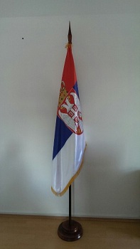 Сатенска застава Србије 150 цм x 100 цм - дупла се ресама