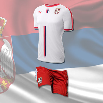 Puma kit - Serbia white jersey and red 