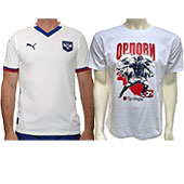 Set Puma Serbia away jersey for EURO 2024 in Germany and white T shirt Eagles
