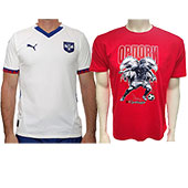 Set Puma Serbia away jersey for EURO 2024 in Germany and red T shirt Eagles